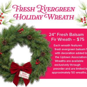Uptown Holiday Evergreen Wreath - Image 2