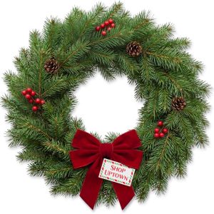 Uptown Holiday Evergreen Wreath - Image 1